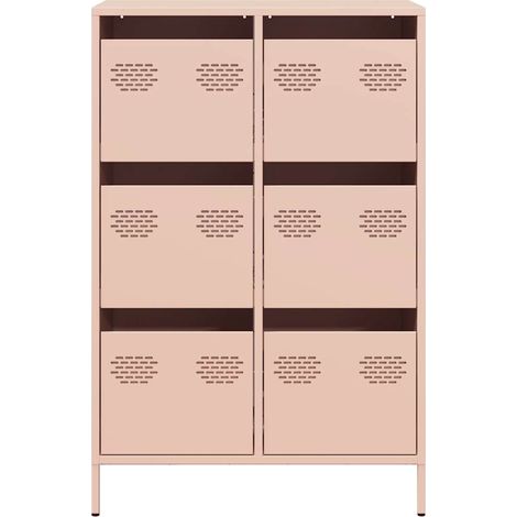 Meuble de rangement à casiers en acier Klavin 68cm - Style industriel-Rose clair (1/5)