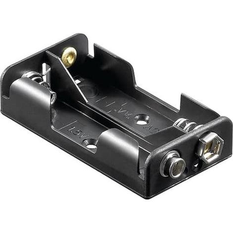 Portapilas para 2 pilas LR6 AA  Negro