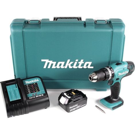 Trapano a percussione 18V (2x1,5 Ah) in valigetta con accessori - MAKITA DHP453SYX1