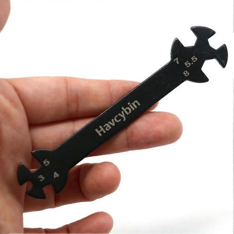 Ensemble d'outils universels pour télécommande de 9 pièces comprenant des clés hexagonales, des douilles, des plateaux à vis et des clés plates, compatible avec les voitures, les drones et les bateaux (1/5)