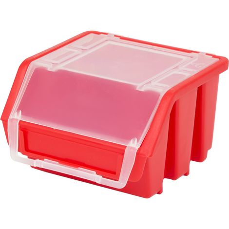 Apilable Caja Caja Caja Ergo con tapa Talla 1 Rodamientos Rojo