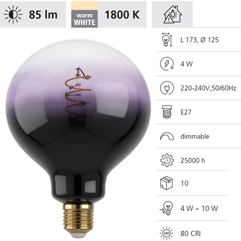 Eglo LED Globe G125 E27 4W schwarz-violett Leuchtmittel (1/4)