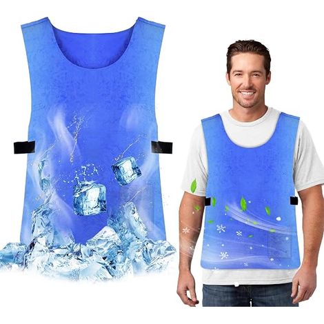 Gilet rafraîchissant pour hommes Gilet de sécurité respirant et rafraîchissant Gilet de sport rafraîchissant Gilet de refroidissement réglable en PVA Gilet de travail extérieur pour hommes et femm (1/5)