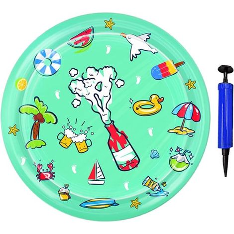 Tapis de jeu aquatique pour chats L 65 cm, tapis sensoriel interactif auto-rafraîchissant et résistant aux rayures, jouet d'été pour chat, petit chien et lapin, bleu (1/5)