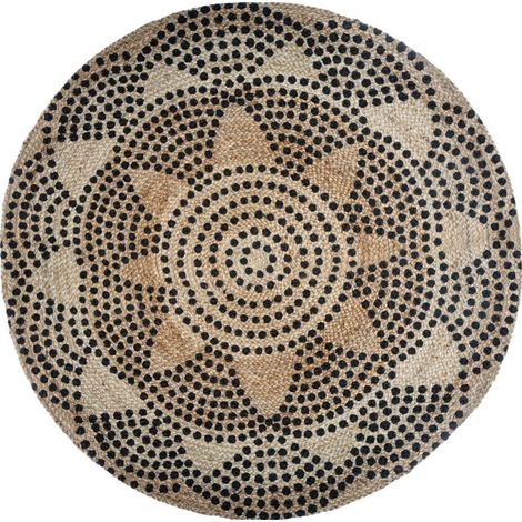 Tapis rond jute motif 2 Livin diamètre 120 cm Atmosphera