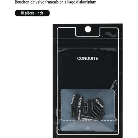 10 schwarze Aluminium-Ventilkappen für Presta-Ventile, staubdichte Stopfen, Zubehör für Rennrad- und Mountainbike-Laufräder, dekorative Ventilkappen (1/2)