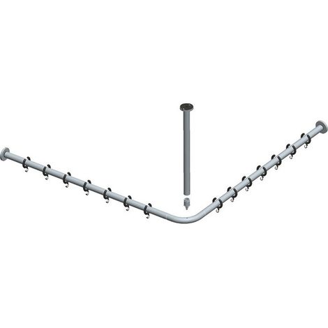 Juego de barra para cortina de ducha PLAN para ducha cuadrada 900 x 900 mm aluminio plata / anodizado KEUCO