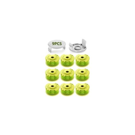 11 Pack Updated Model Spool Trimmer Line Suitable for Ryobi One +18v, 24v, 40v Trimmers, Ø2.0mm and 3.4m Length AC14RL3A Trimmer Replacements (9 Spools, 2 Covers)