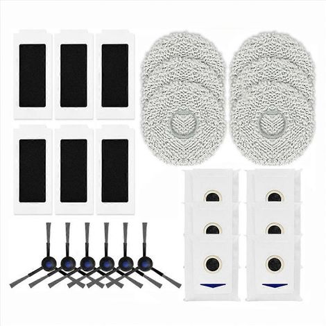 Set de 24 pièces de rechange compatibles T30 Pro Omni DDX14, kit accessoires de remplacement pour robot aspirateur, composants de rechange multifonction, lot de 24 éléments de maintenance. (1/5)
