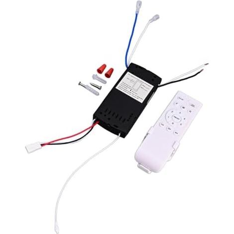 Kit de télécommande pour ventilateur de plafond avec lumière, convertisseur de fréquence contrôleur, 90-265 V, portée de 30 m, 1 à 6 niveaux, matériau PC, noir/blanc (version anglaise) (1/5)