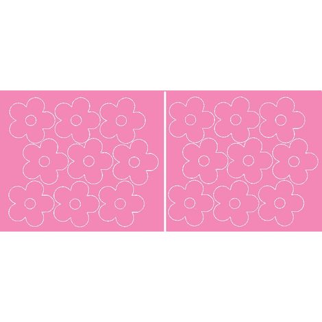 Adesivi murali e per finestre con fiori, 18 pezzi, rosa lucidi