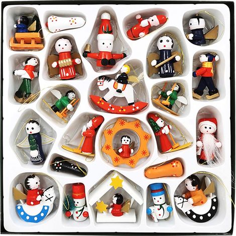 Ornement De Noël - Boule En Bois Naturel Pour Arbre De Noël - Décoration Festive Intérieure Et Extérieure - Lot De 24 Pièces (1/5)
