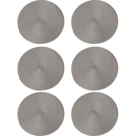Platzsets Runde-Form Crossweave Tischset Set de 6 (Rund) (1/5)