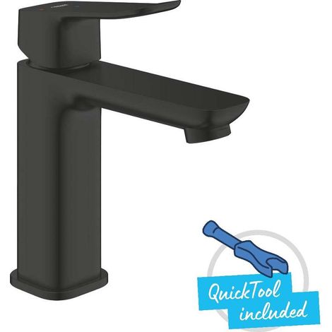 Grohe Dice - Waschtischarmatur mit Push-Open-Ablaufgarnitur, Kaltstart, schwarz matt 1018362430