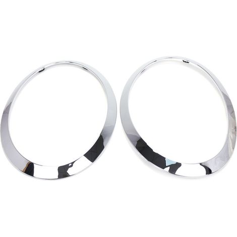 Zoternen – Anneau de garniture de phare de remplacement 2 pièces – Pour BMW MINI COOPER F55/F56/F57 2014-2021 – Matériau ABS – Couleur argent - 51712355798 (1/5)
