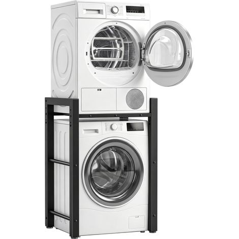 Étagère de machine à laver stable et réglable en hauteur - Étagère en saillie avec capacité de charge de 260 kg - Pour machine à laver et sèche-linge, hauteur 90-100 cm, noir (1/5)