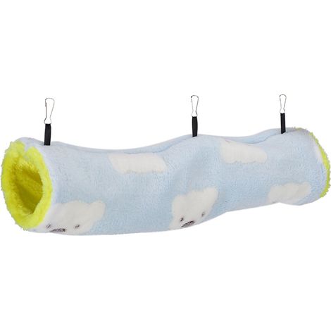 Lit tunnel suspendu pour petit animal domestique, maison de jeu d'amusement pour Hamster, jouet hamac, ours bleu (1/5)