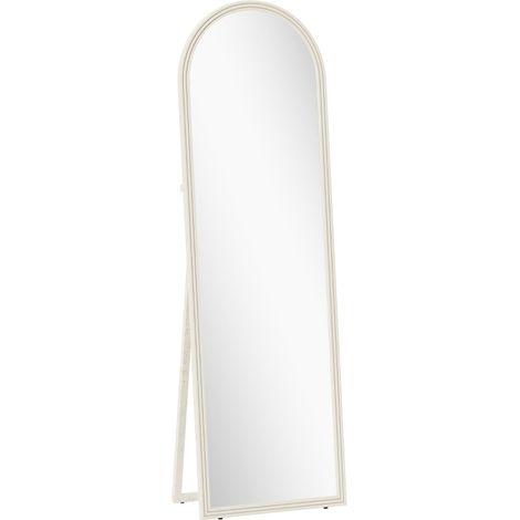 CHICFURN Espejo de pie 50 x 160 cm de plástico blanco, arco, mural y de pie (1/5)