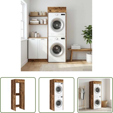 Rangement salle de bain -  Armoire pour machine à laver Bois ancien 67,5 x 68 x 200 cm (1/5)