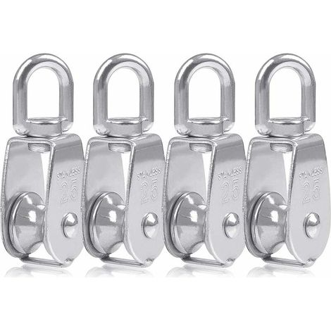 4 Pcs Blocs Monobloc en Acier Inoxydable 304, Grue pour Poulie M25, Charge Pivotante de 150 kg (1/5)