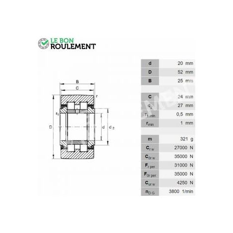 Galet de came PWTR2052-2RS-INA