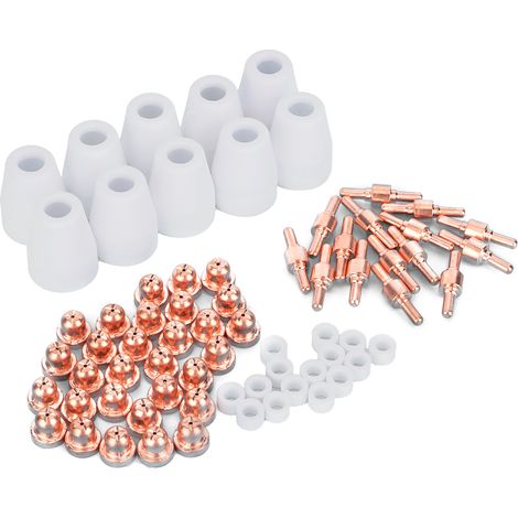 Packung mit 70 Verbrauchsmaterialien für PT-31, LG-40, CUT40, CUT50 Plasmabrenner: Ersatzdüsen und Elektroden (1/5)