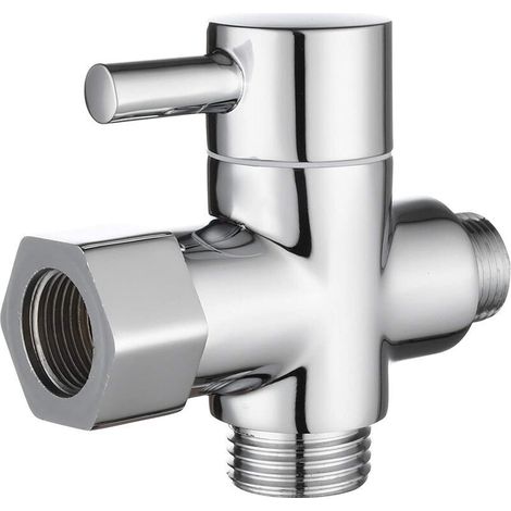 EASYCOMFORT Vanne 3 Voies en Laiton Massif 3/8-12/17 T Adaptateur Vanne de Derivation pour Remplacement Système de Douche Cuisine Salle de Bain Chrome (1/5)