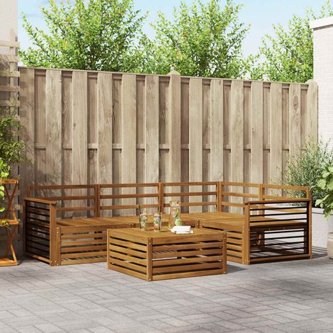 vidaXL Outdoor Sofa Set 5 pcs Natural Solid Acacia Wood (1/5)