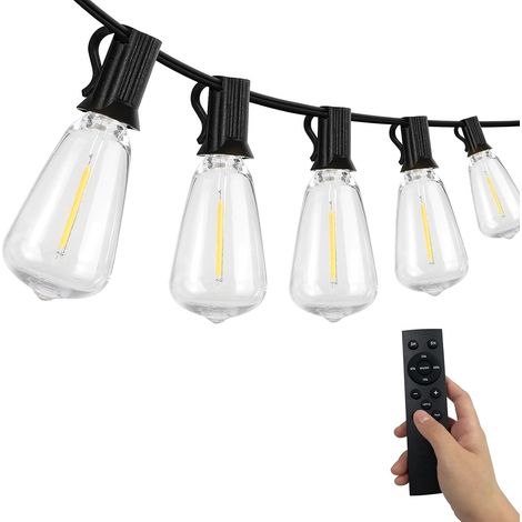 Guirlande lumineuse d'extérieur blanche — dotée de 27 LED basse consommation, de 4 modes et d'une télécommande incluse. (1/5)