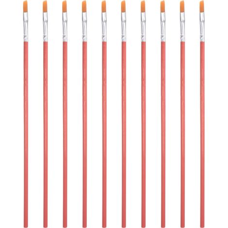 sourcing map Lot de 10 pinceaux à lame plate 0,23" 0,05" avec manche en bois pour la peinture