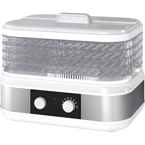 Spector 5 Tray Stainless Steel Food Dehydrator Jerky Fruit Vegetable Dryer White