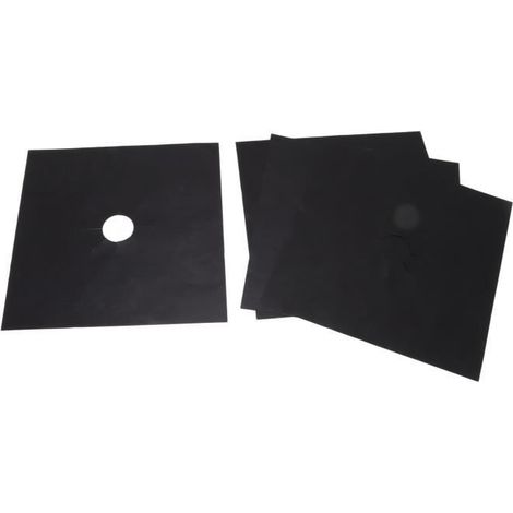 4 pièces, couverture cuisinière gaz, fibre de verre, revêtement PTFE antiadhésif, 27x27 cm, pour plaques de cuisinière domestique