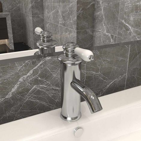 vidaXL Rubinetto per Lavabo del Bagno Argento 130x180 mm (1/5)