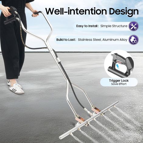 Balai à eau à 7 buses pour nettoyeur haute pression, balai à eau haute pression, nettoyeur de sous-châssis avec roues universelles et filtre, nettoyeur haute pression 5000 psi pour trottoirs (1/5)
