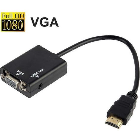 Câble adaptateur vidéo HDMI vers VGA + sortie audio de 26 cm (1/5)