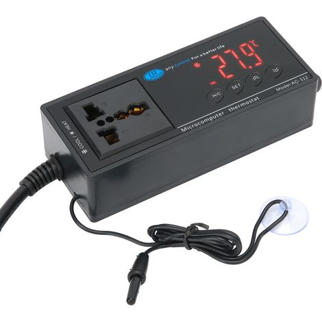 Thermostat numérique de contrôle de température pour incubateur à reptiles, serre ou aquarium (prise US 110 V) (1/5)