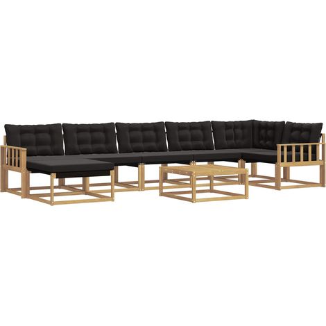 Ensemble de canapés d'extérieur 8 pcs Blanc et noir vidaXL (1/5)