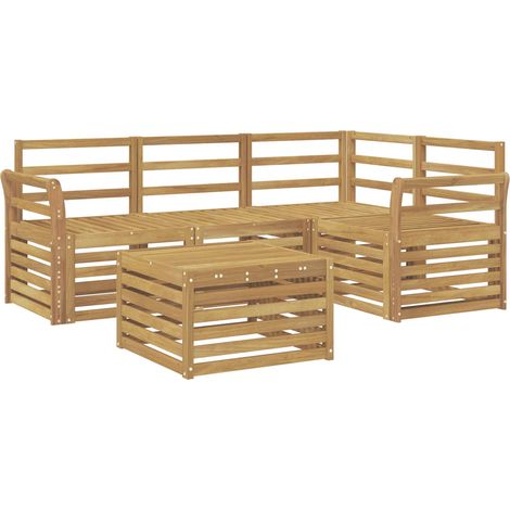 Outdoor Sofa Set 5 pcs White 59 x 59 x 37 cm Solid Acacia Wood vidaXL (1/5)