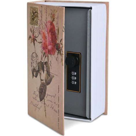 Coffre-Fort Secret avec Serrure à Combinaison, 18.1x11.6x5.5 cm, Petit Boîte de Rangement pour Livre de Détournement, Coffre-Fort en Forme de Livre Portable, Boîte de Sécurité pour Argent Bijoux Clés (1/5)