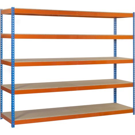 Simonrack Étagère sans vis rangement extérieur bleu orange bois (1/5)