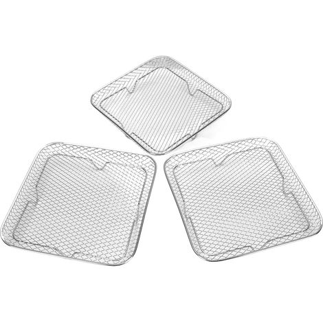 3-stöckiger, quadratischer Frittierkorb, Küchenaccessoire aus Edelstahl SUS304, spülmaschinenfest. (1/5)