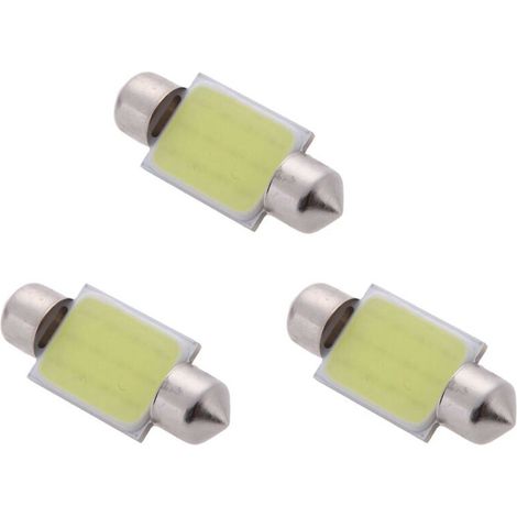 Convient aux ampoules LED COB 3 W pour plafonnier intérieur de voiture, 12 V CC, 36 mm - Blanc