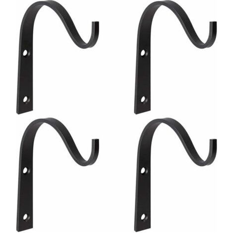 4 Pièces Suspension Murale Crochet Plante, Crochets De Suspension En Fer Forgé, Supports De Panier Suspendu Suspendu En Fer Forgé En Métal Pour Lanterne à Paniers Décor Pour Balcon De Jardin (1/4)