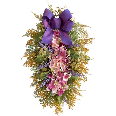 Guirlande Florale - Boucle à Fleurs Brodée Violet - Décoration Murale et Porte - Suspendue à l'Envers - Pour Extérieur et Intérieur - 1 Pièce (1/5)