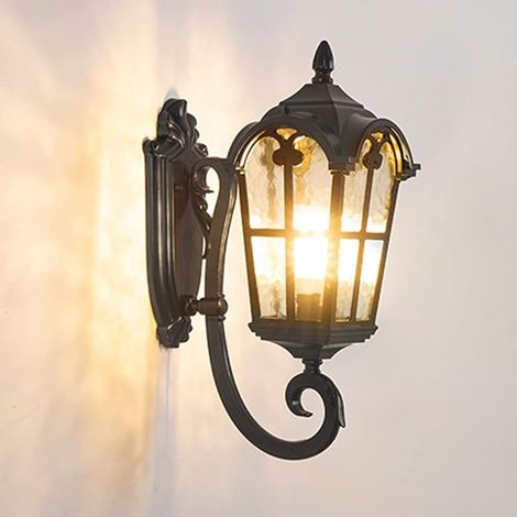 E27 Classique Noir Imperméable IP44 Applique Murale Exterieur Vintage Industrielle Luminaire Exterieur,couloir,Pavillon porche terrasse jardin allées escaliers Luminaire Extérieur Appliques (1/5)
