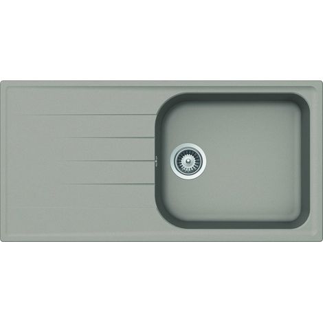 Skraut Home – Évier Cristalite à encastrer 1 grand bac – Aspect granit noir – Résistant aux chocs et aux UV – Dimensions 1000x500x220mm (1/4)