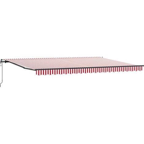 Maison Exclusive - Einziehbare Markise Rot und Weiß 500 x 300 cm