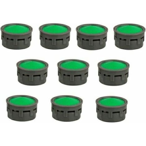 10 Pièces Aérateur de Robinet Aérateur de Robinet Économie d'Eau Restricteur de Robinet Insérer Dl M22x1/M24x1 Filtre d'Aérateur d'Évier de Robinet avec Rondelle en Caoutchouc (Vert) (1/5)