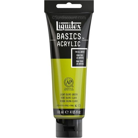 Peinture Acrylique en tube vert olive clair 118ml - Liquitex Basics (1/2)