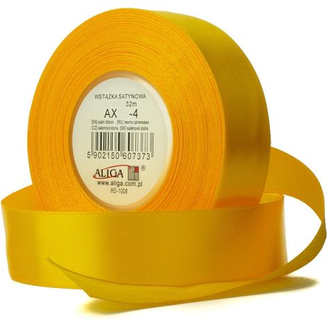 Satinband 4 Stück 12mmx32m GELB AX12-04
